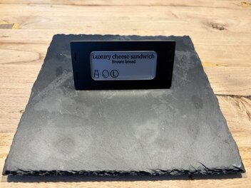 Digitaal buffetlabel 2,9 inch &ndash; met acrylhouder