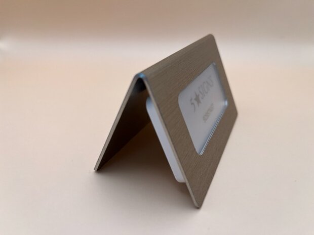 Digitaal buffetlabel 2,9 inch &ndash; met RVS-houder en gepersonaliseerde wrap